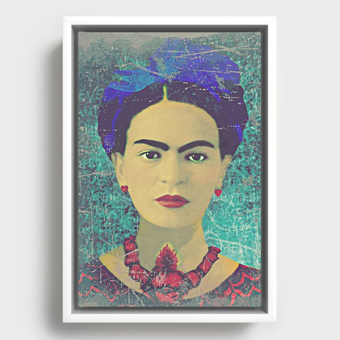 Frida Kahlo Portrait Framed Canvas