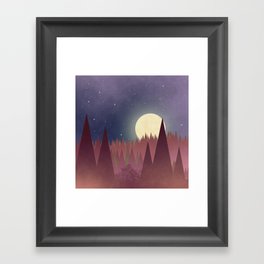 Moon in Forest Framed Art Print