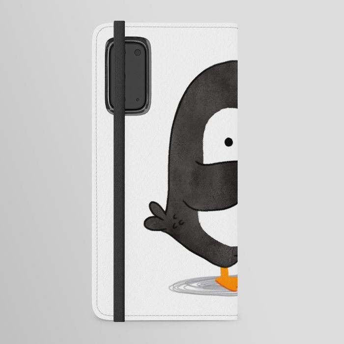 Penguin with a flower Android Wallet Case