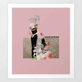 Venus In Bloom Art Print | Flowers, Pink, Classical, Gardens, Cute, Roses, Rose, Blossom, Retro, Venus 