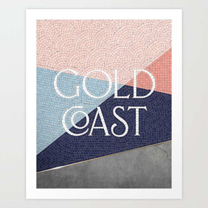 Gold Coast (Blue) Art Print