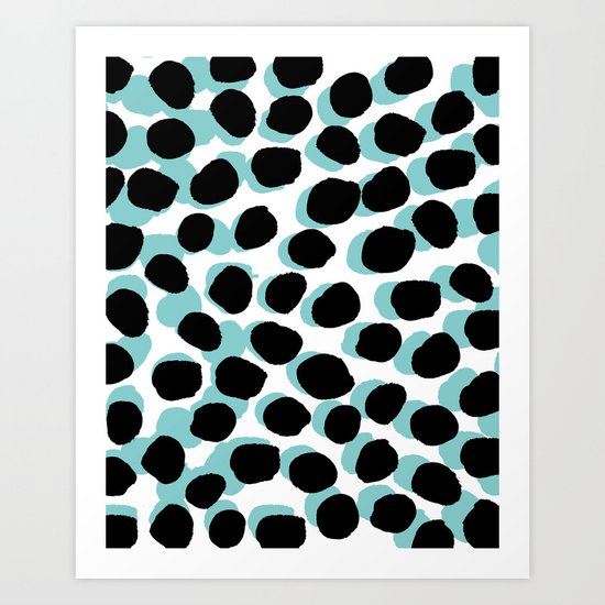 Malea Print - Spots, Dots, painterly pattern, design, painted design, print surface design Art Print