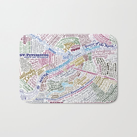 St. Petersburg Literary Map Bath Mat