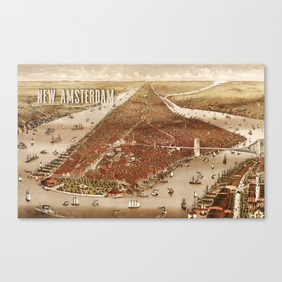 New Amsterdam - 1880 Canvas Print