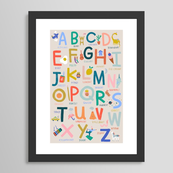 Fun Things Alphabet Framed Art Print by maddko