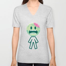Braindead Body With A Zombie Face Unisex V-Neck