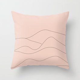 Pink Mountains Minimal Throw Pillow