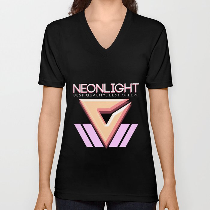 NEONLIGHT (Mock Blank VHS Poster) V Neck T Shirt