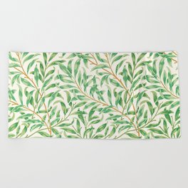 Vintage Willow Bough x William Morris Vintage Illustration Beach Towel