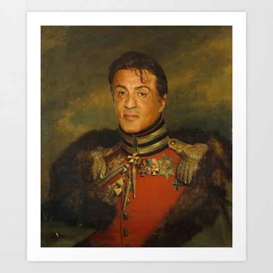 Sylvester Stallone - replaceface Art Print