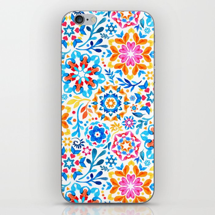 Watercolor Kaleidoscope Floral - brights iPhone Skin