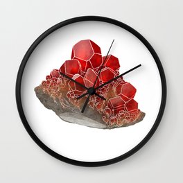 Garnet- January birthstone crystal gemstone specimen painting Wall Clock