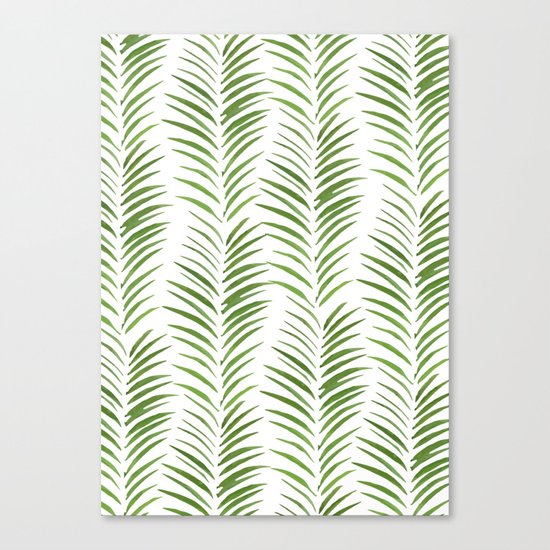 Herringbone Green Nature Pattern Canvas Print