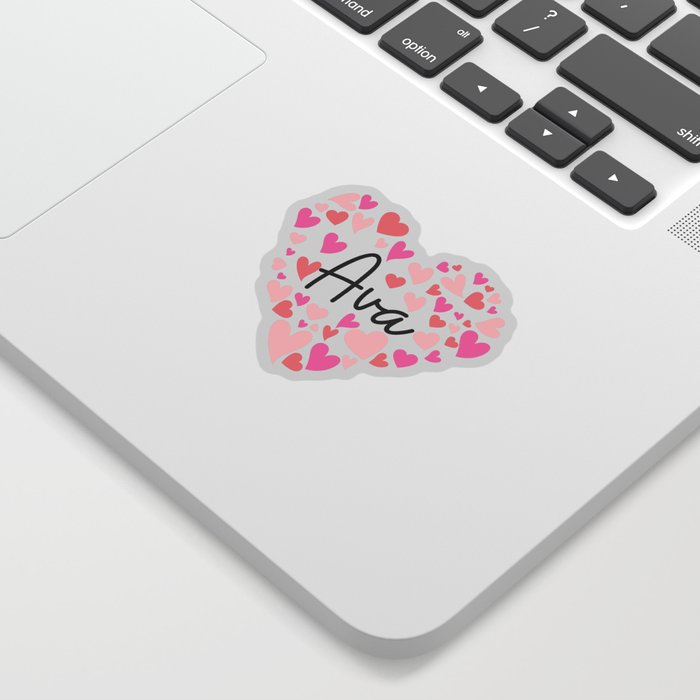 Ava, red and pink hearts Sticker