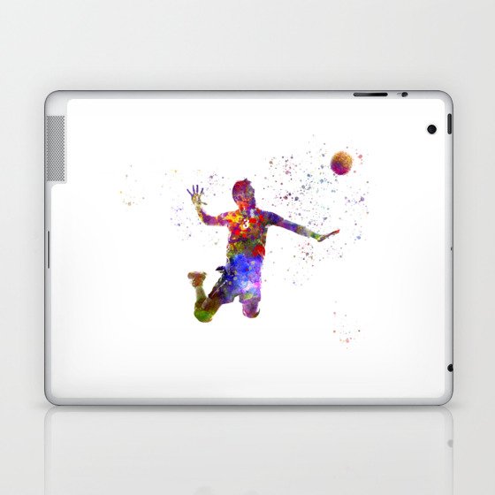 Volleyball player in watercolor Laptop & iPad Skin