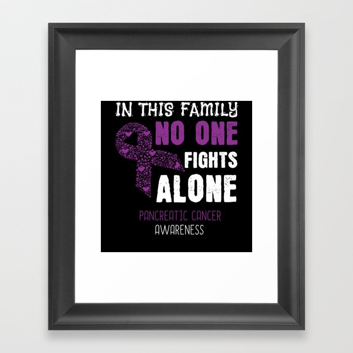 Family No Alone Purple Pancreatic Cancer Awareness Framed Art Print