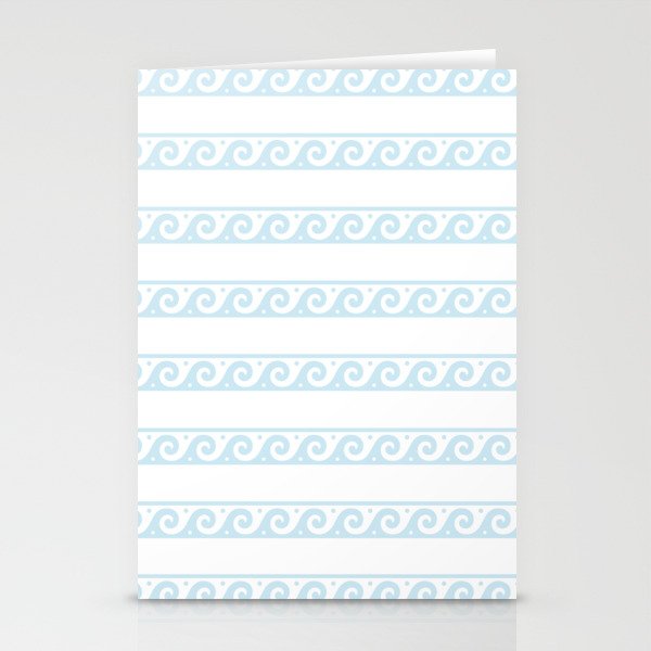 Mint blue Greek wave pattern Stationery Cards
