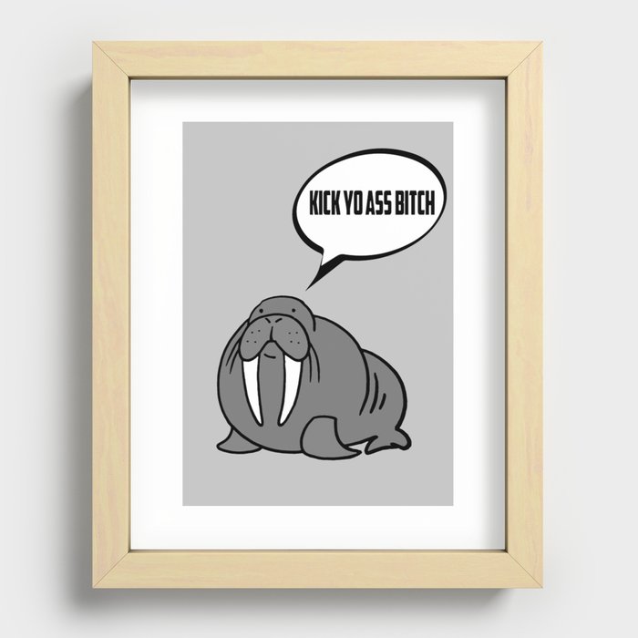 Angry Walrus Recessed Framed Print