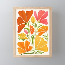 Spring Wildflowers Floral Illustration Framed Mini Art Print