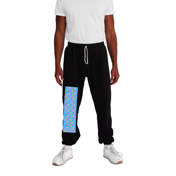 memphis on soft blue Sweatpants