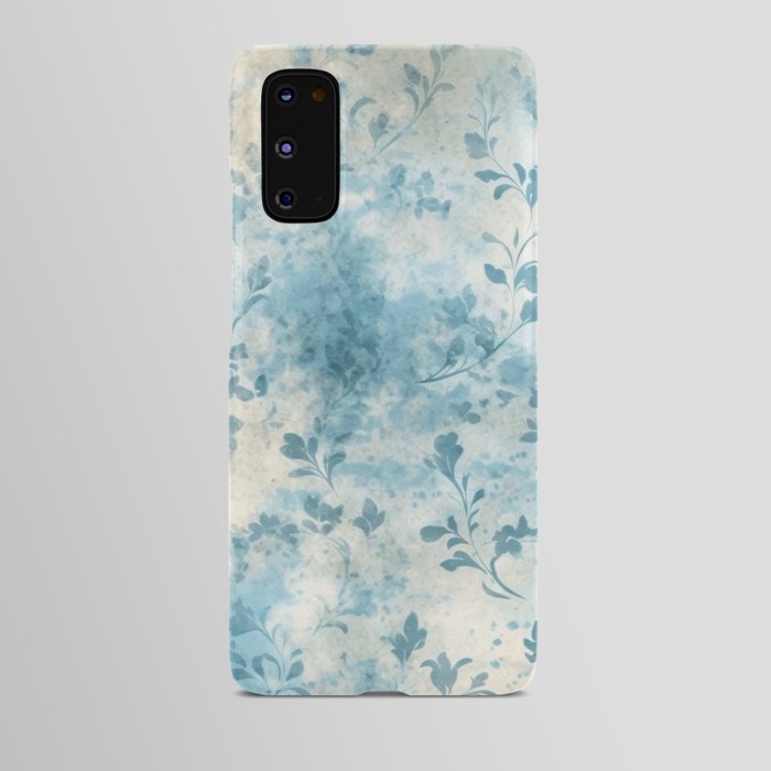 Blue and beige floral pattern Android Case