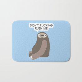 No Hurries Bath Mat | Funny, Sloth, Lazy, Curated, Graphicdesign, Sloths, Zen, Illustration, Cute, Animal 