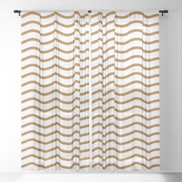 brown wave pattern Sheer Curtain