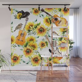 Sunflowers & Country Music  Wall Mural