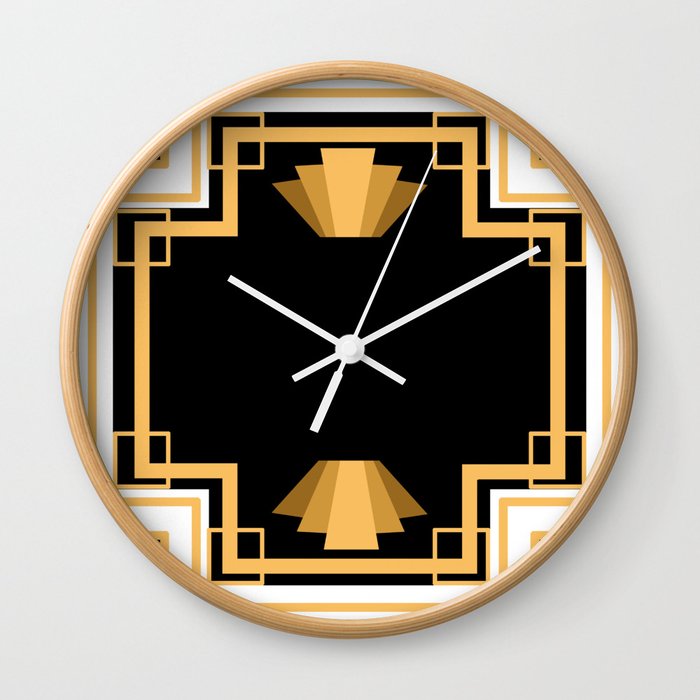 Modern Art Deco Crest Wall Clock