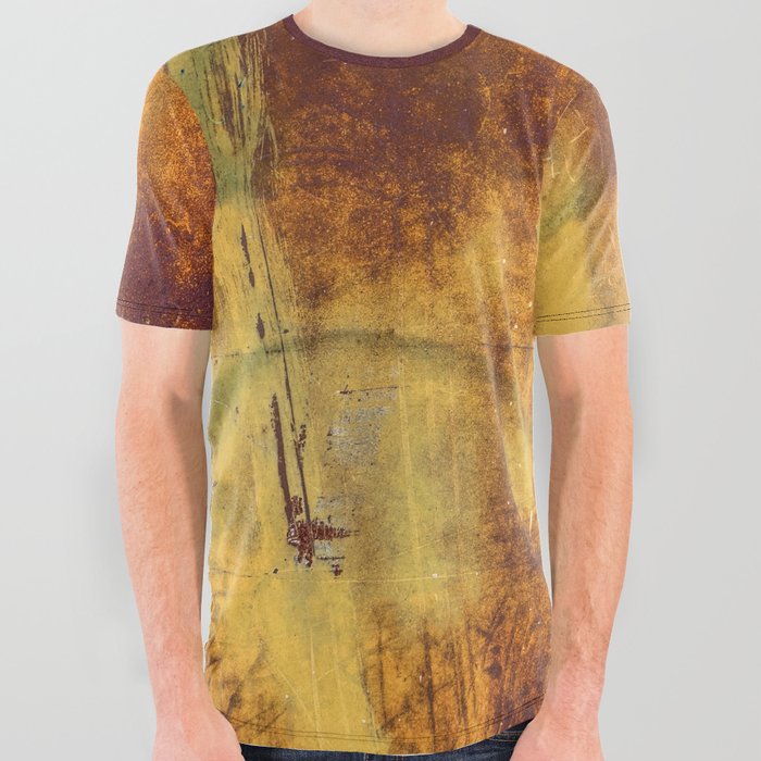 Old rusty steel metal background texture.  All Over Graphic Tee