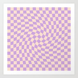 Check V - Lilac Twist — Checkerboard Print Art Print