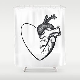 SPLIT HEART Shower Curtain