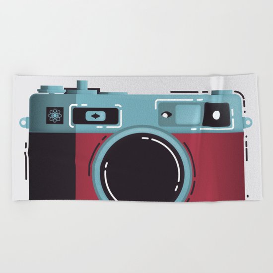 Little Yashica Camera Beach Towel