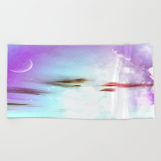 Pastel moon Beach Towel