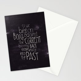 The Great Gatsby quote "So we beat on" Stationery Card