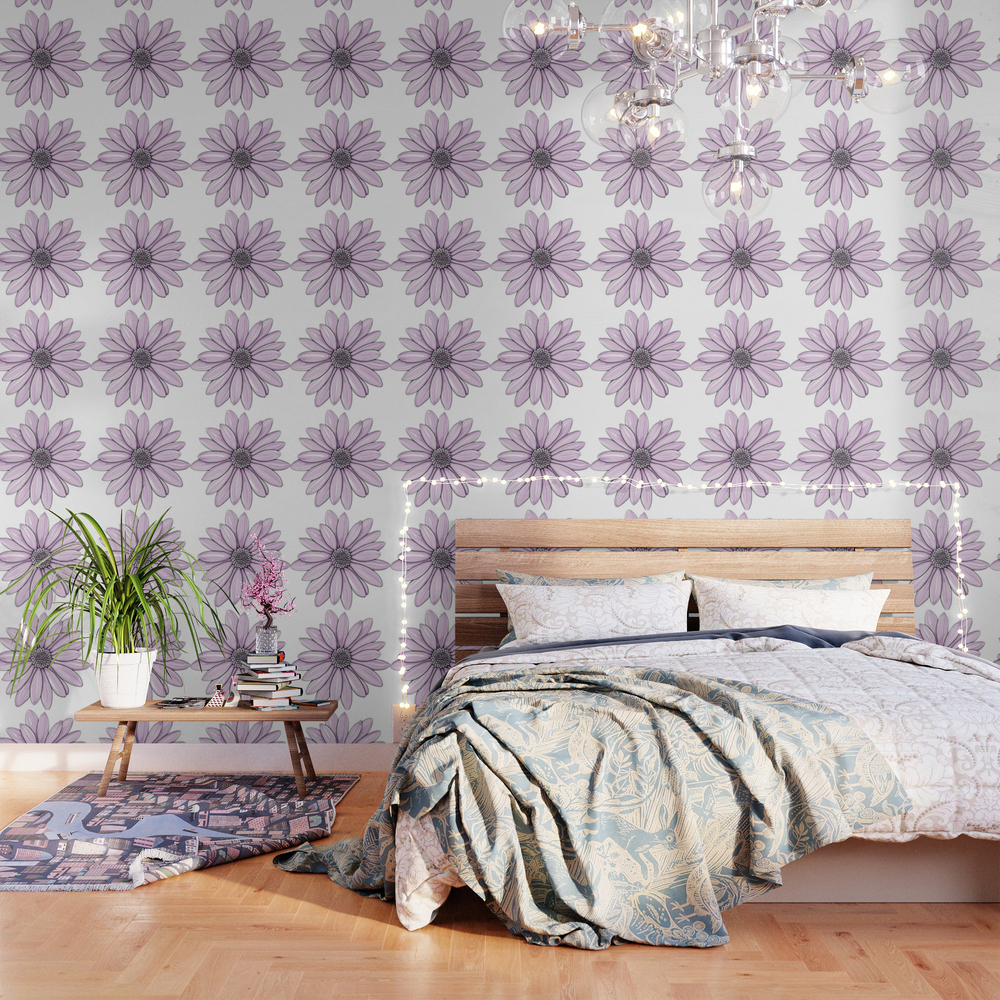 Purple Daisy Flower Wallpaper by azza1070