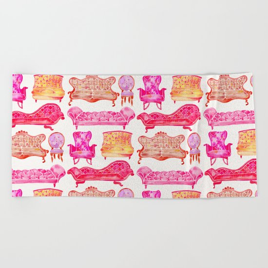 Victorian Lounge – Pink Palette Beach Towel