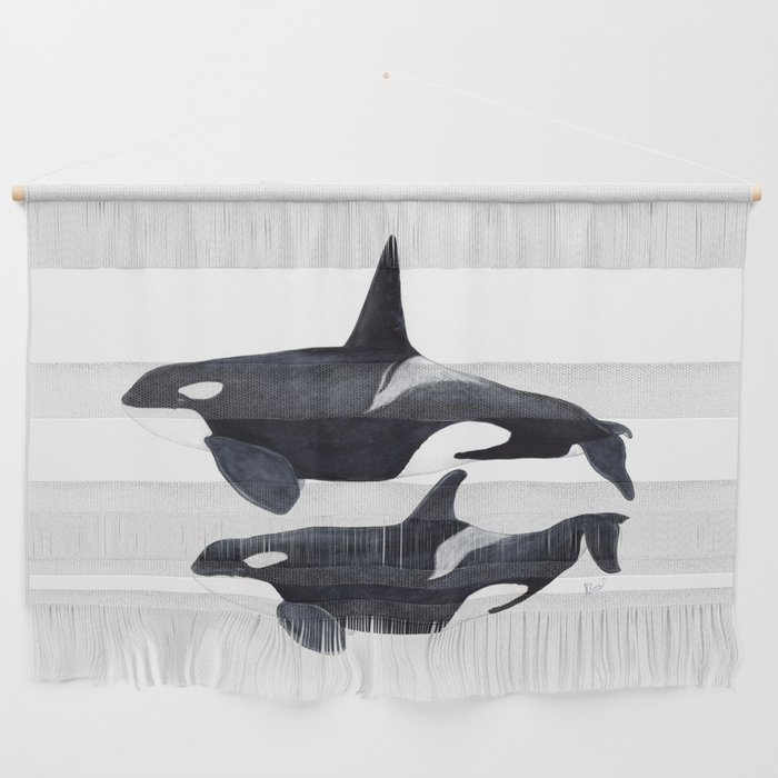 Orca male and female Wall Hanging