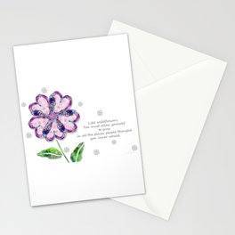 Inspirational Floral Art - Like A Wildflower by Sharon Cummings Stationery Card