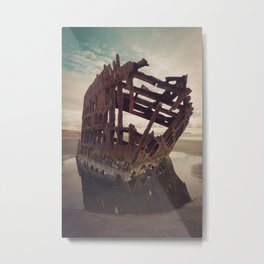 Shipwrecked - The Peter Iredale Metal Print | Pacificnorthwest, Ship, Wreck, Illustration, Sea, Painting, Ocean, River, Turquoise, Pacific 