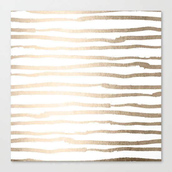 White Gold Sands Painted Lines Canvas Print