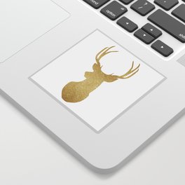 Gold Glitter Reindeer Sticker