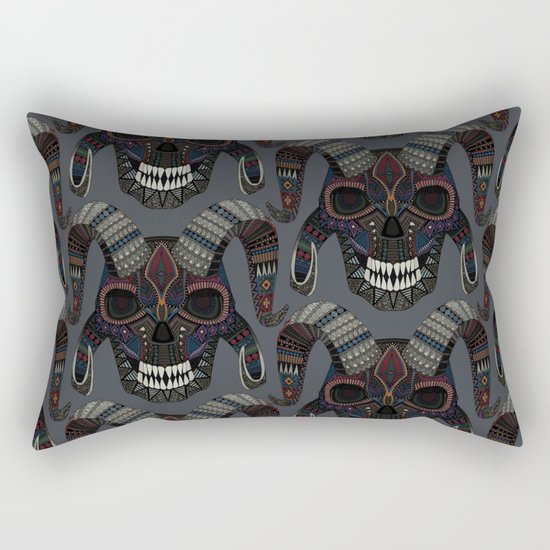 demon skull charcoal Rectangular Pillow