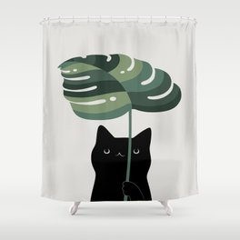 Cat and Plant 16 Shower Curtain