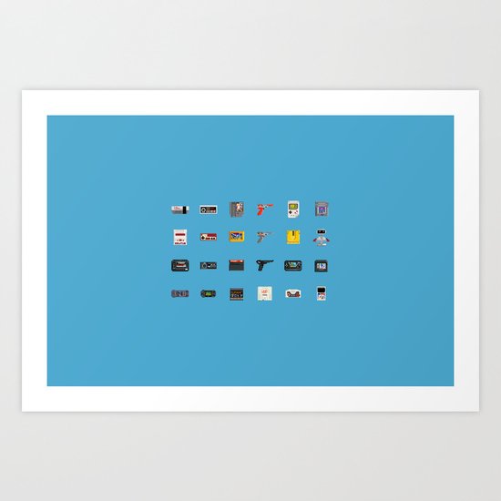 8-BIT Retro Console & Game Art Print