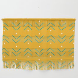 Arrow Geometric Pattern 27 in Turquoise Gold Wall Hanging