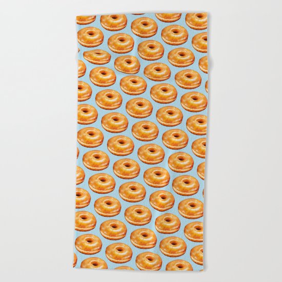 Donut Pattern - Glazed Beach Towel