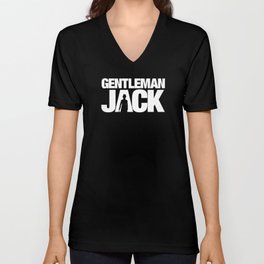 Gentleman Jack Title with Anne Lister Silhouette V Neck T Shirt