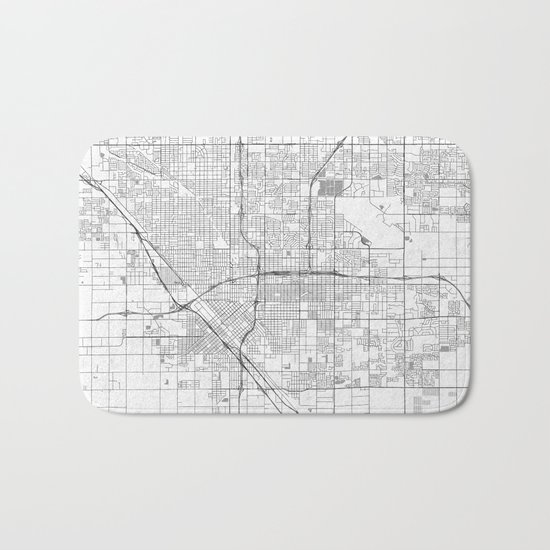 Fresno Map Line Bath Mat
