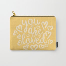 You Are So Loved, Handwritten Sunny Golden Yellow Typography Carry-All Pouch